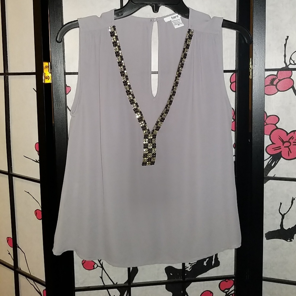 Bar III embellished v-neck top